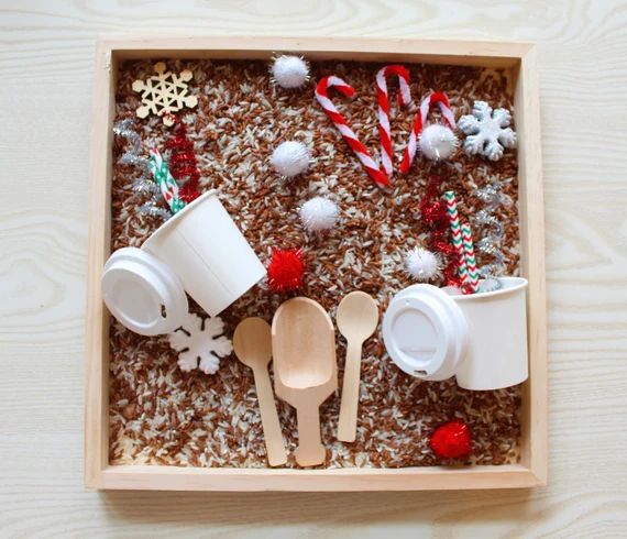 Christmas Cocoa Sensory Bin, Hot chocolate sensory box, kid Christmas activity, Preschool sensory... | Etsy (US)