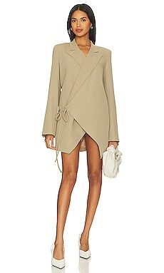 L'Academie Orion Blazer Mini Dress in Khaki from Revolve.com | Revolve Clothing (Global)