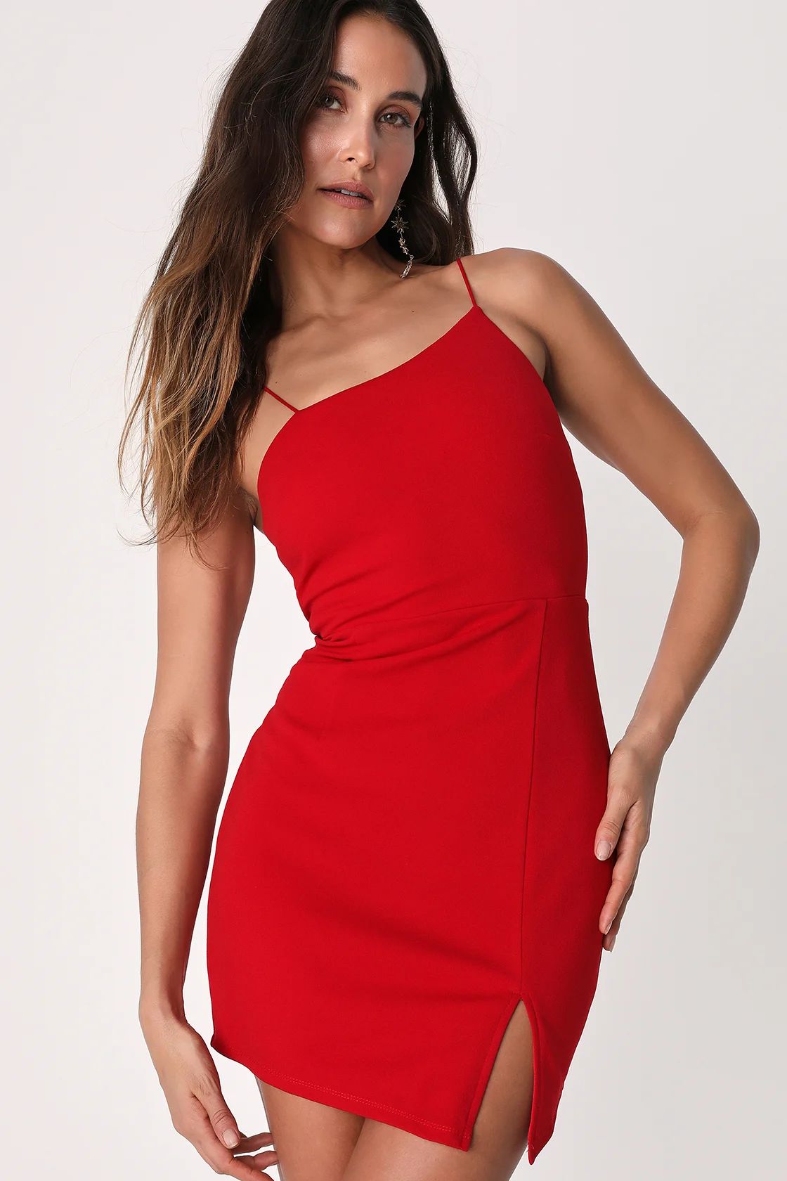 Party for Two Red Asymmetrical Bodycon Mini Dress | Lulus (US)