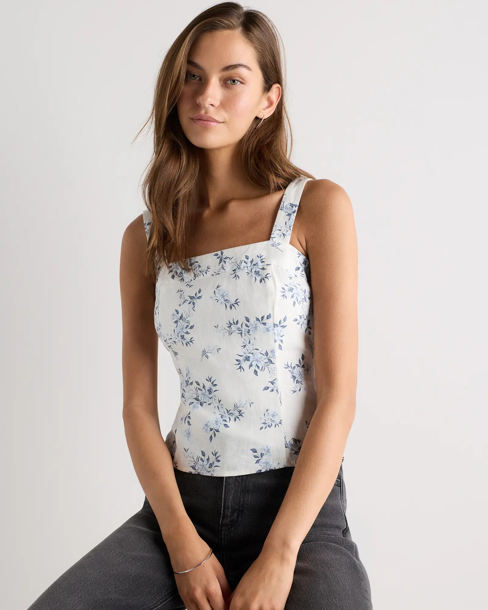 100% European Linen Fitted Tank | Quince