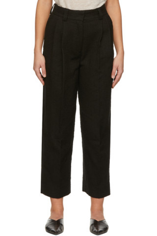 Black Valentina Cropped Trousers | SSENSE