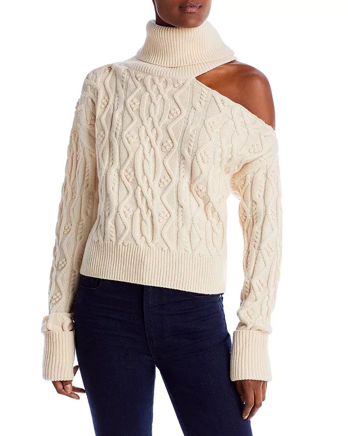 Cold Shoulder Cable Knit Sweater | Bloomingdale's (US)