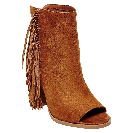 Women's dv Lotus Peep Toe Fringe Booties | Target