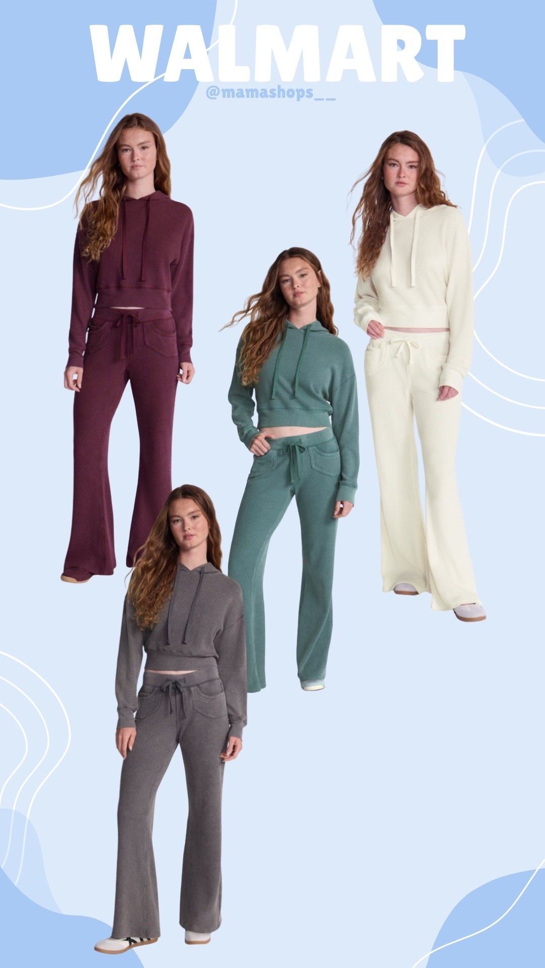 No Boundaries waffle knit hoodie for women and matching pants , at Walmart ! 💁🏻‍♀️😍

Super adorable for lounging at home in 🥰

Linking them here for easy access, go check them out 🔗🛍️

@Walmart