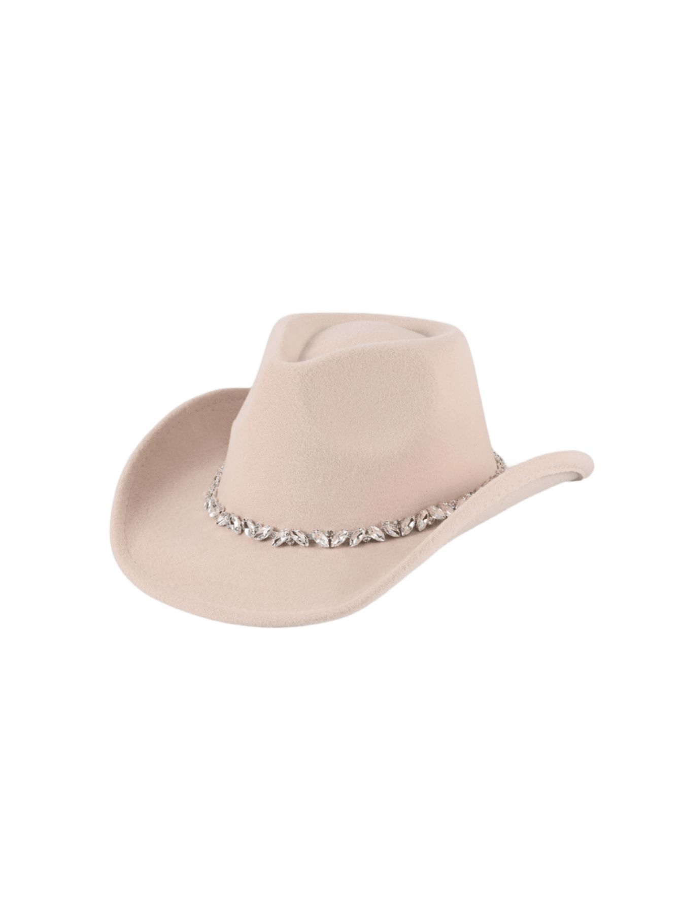 1pc [beige] Rhinestone Decor Shimmering Stage Sunshade Fashionable Western Cowboy Large Brim Hat,... | SHEIN