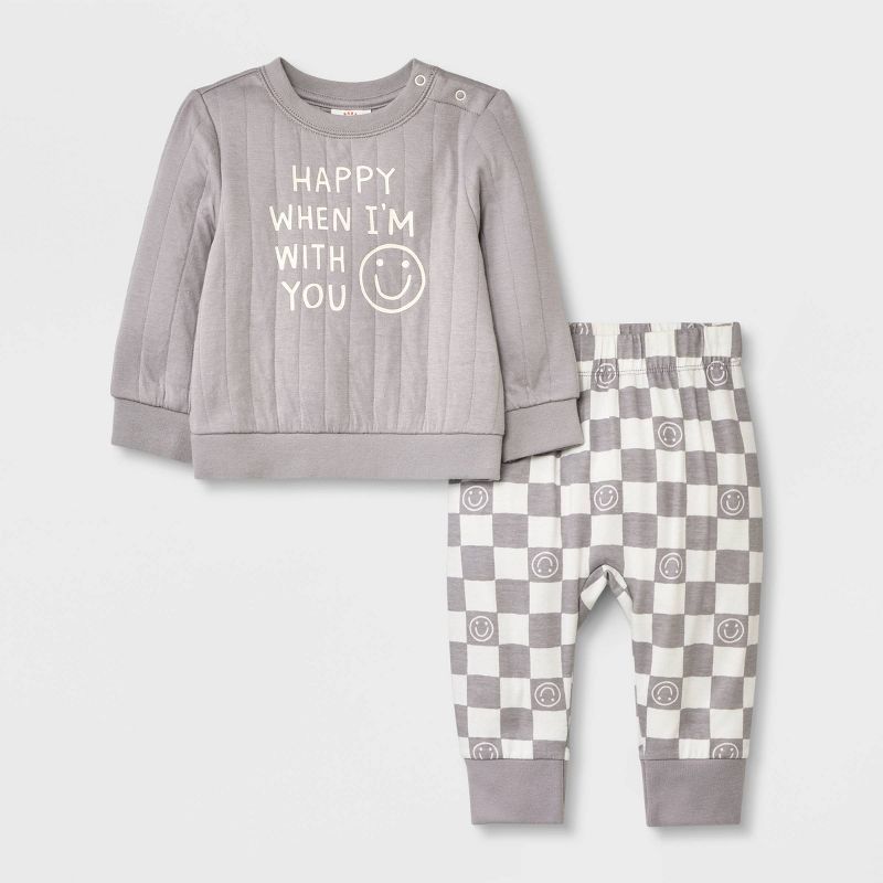 Baby Boys' Graphic Sweatshirt with Sweatpants - Cat & Jack™ Gray | Target