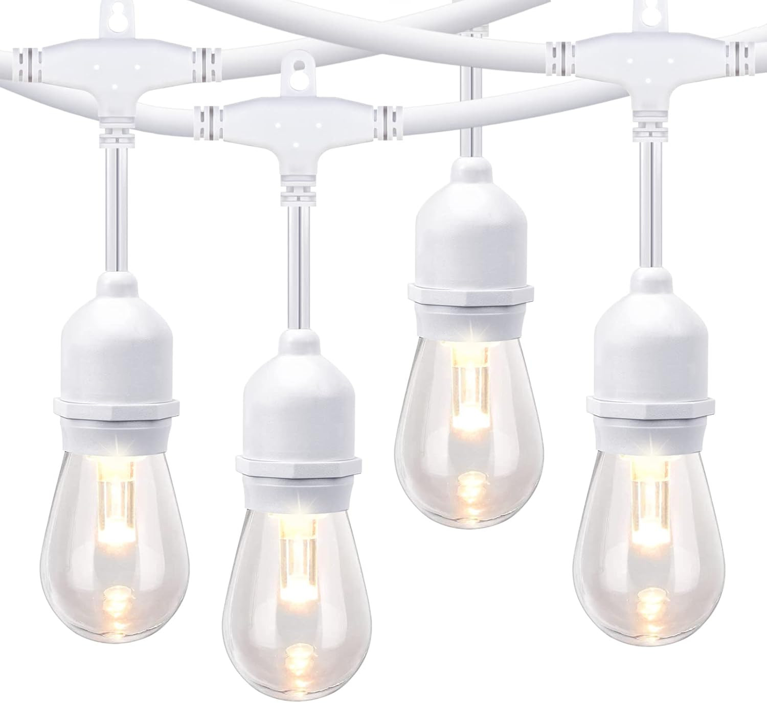 2 Pack 48FT LED Dimmable Outdoor String Lights, Patio String Lights Waterproof, Commercial Grade&... | Amazon (US)