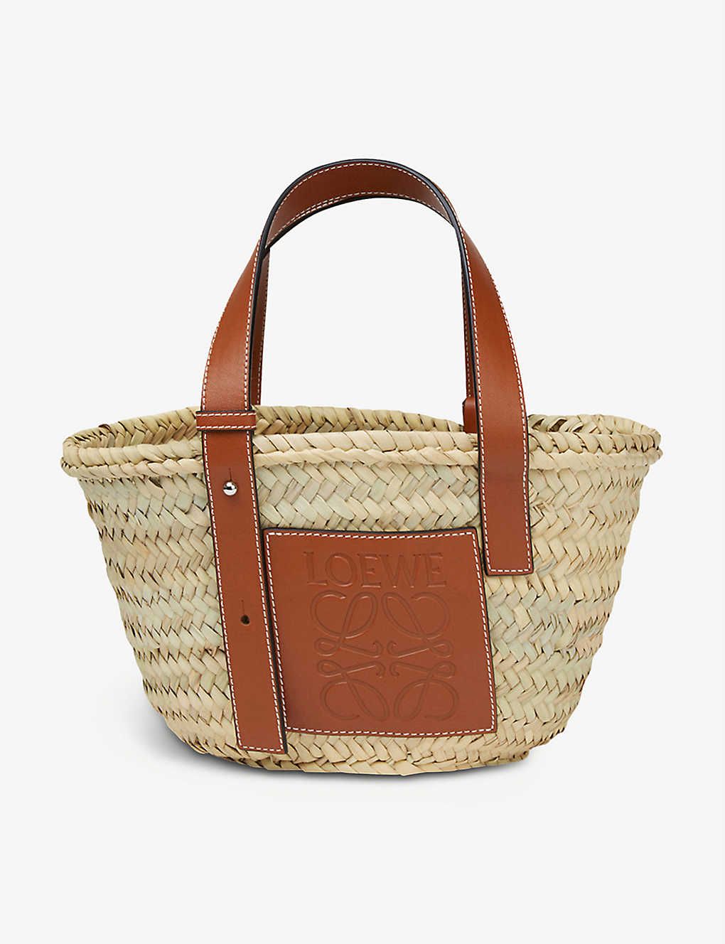 LOEWE Woven raffia small basket bag | Selfridges