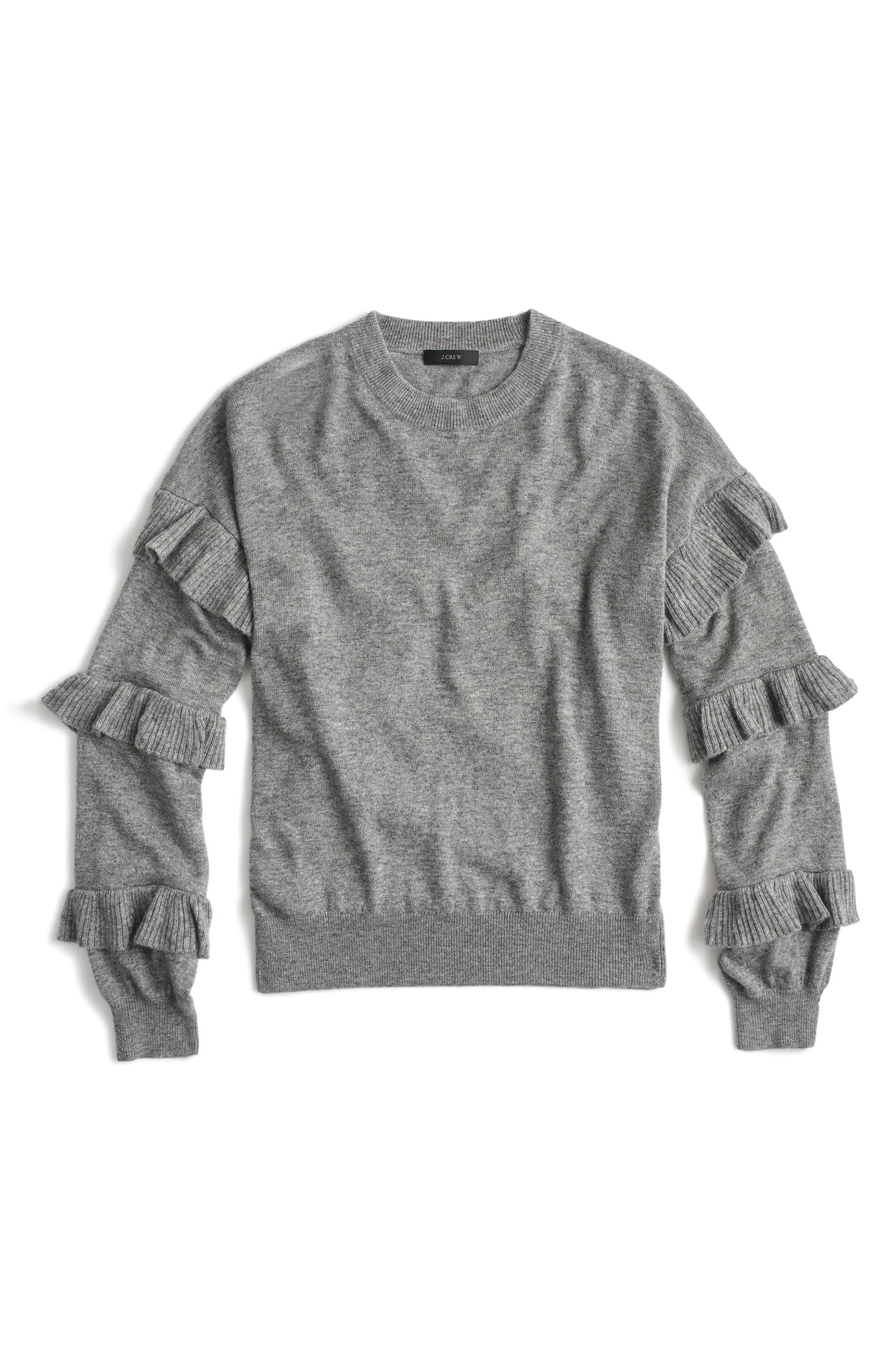 J.Crew Ruffle Sleeve Sweater | Nordstrom