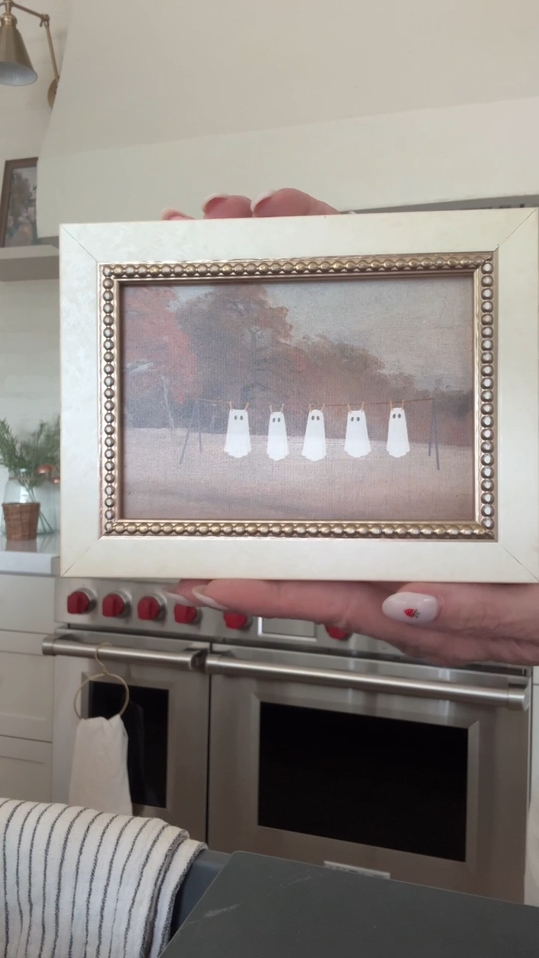 Ghosts on a clothesline! The cutest little artwork I ever did see! @elementsbyremedy

#LTKSeasonal #LTKHome