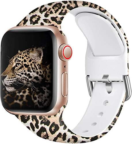 Wepro Floral Bands Compatible with Apple Watch 40mm 38mm Women, Fadeless Pattern Printed Soft Sil... | Amazon (US)