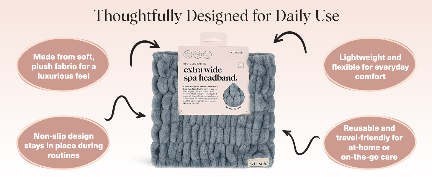 Kitsch Spa Headband for Women – Soft, Stretchy Skincare Headband for Washing Face, Makeup & Fac... | Amazon (US)