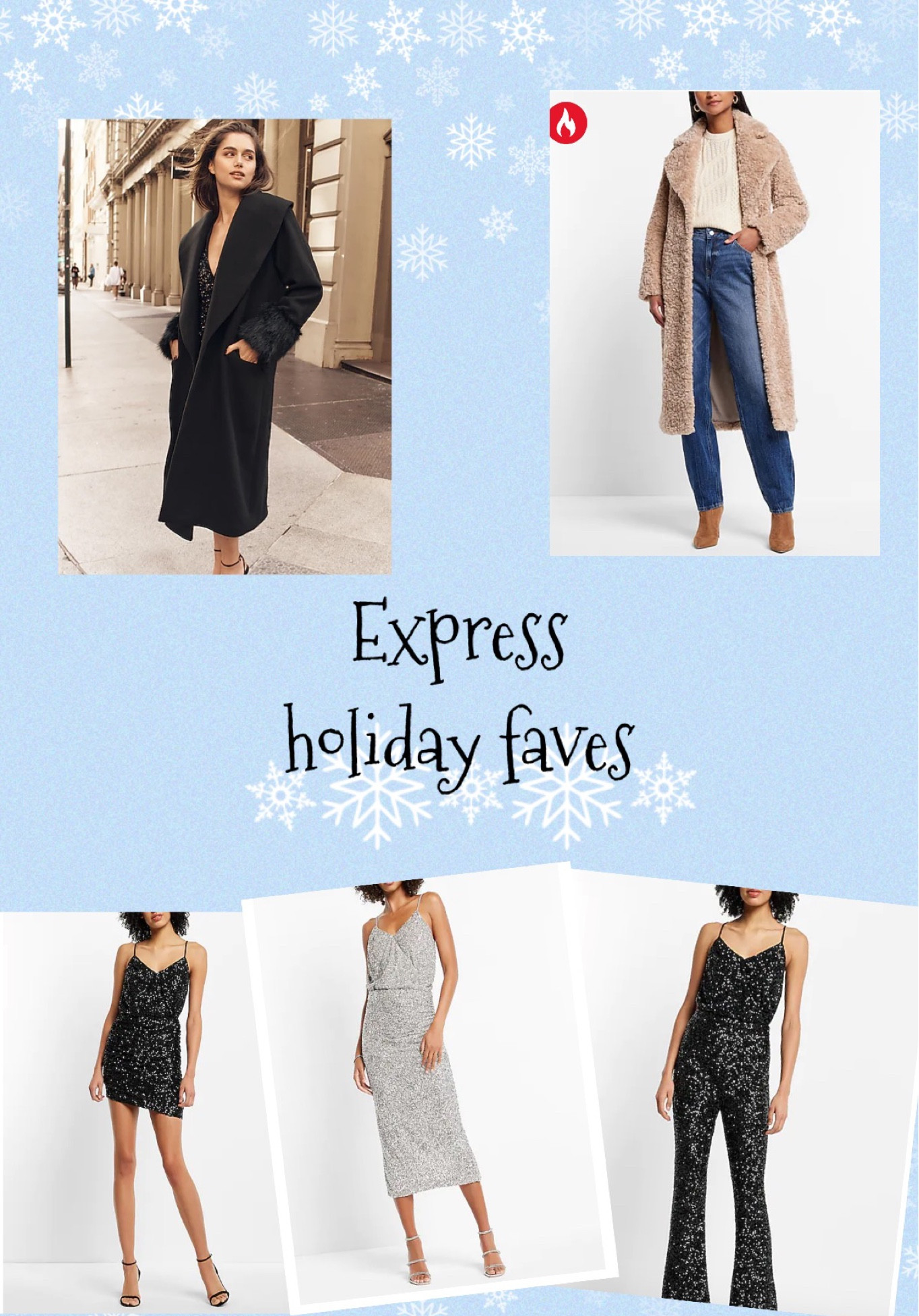 Looking for a holiday look? Express styles are 50% off for cyber Monday! Sequins and long coats are so cute 🥰

#LTKCyberweek #LTKSeasonal #LTKsalealert