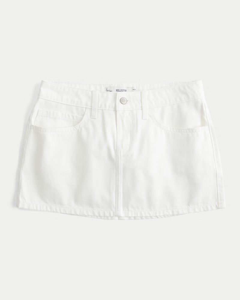 Women's Low-Rise White Denim Mini Skort from Hollister | Hollister (US)