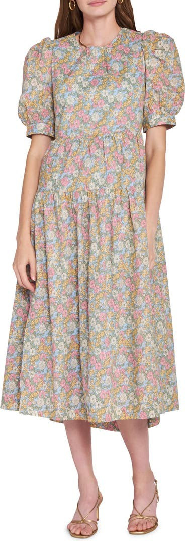 Floral Print Puff Sleeve Cotton Dress | Nordstrom | Nordstrom
