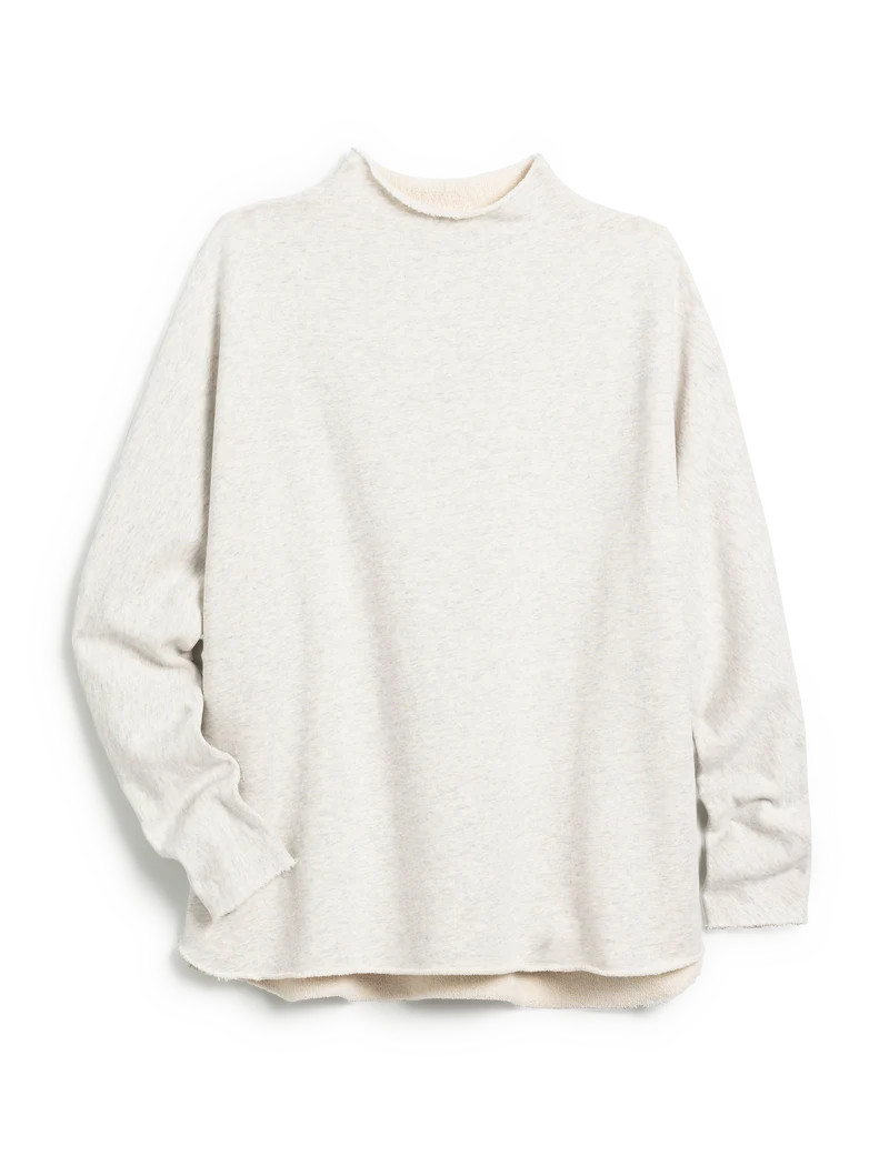 EFFIE Heather White Melange, Triple Fleece | Frank & Eileen