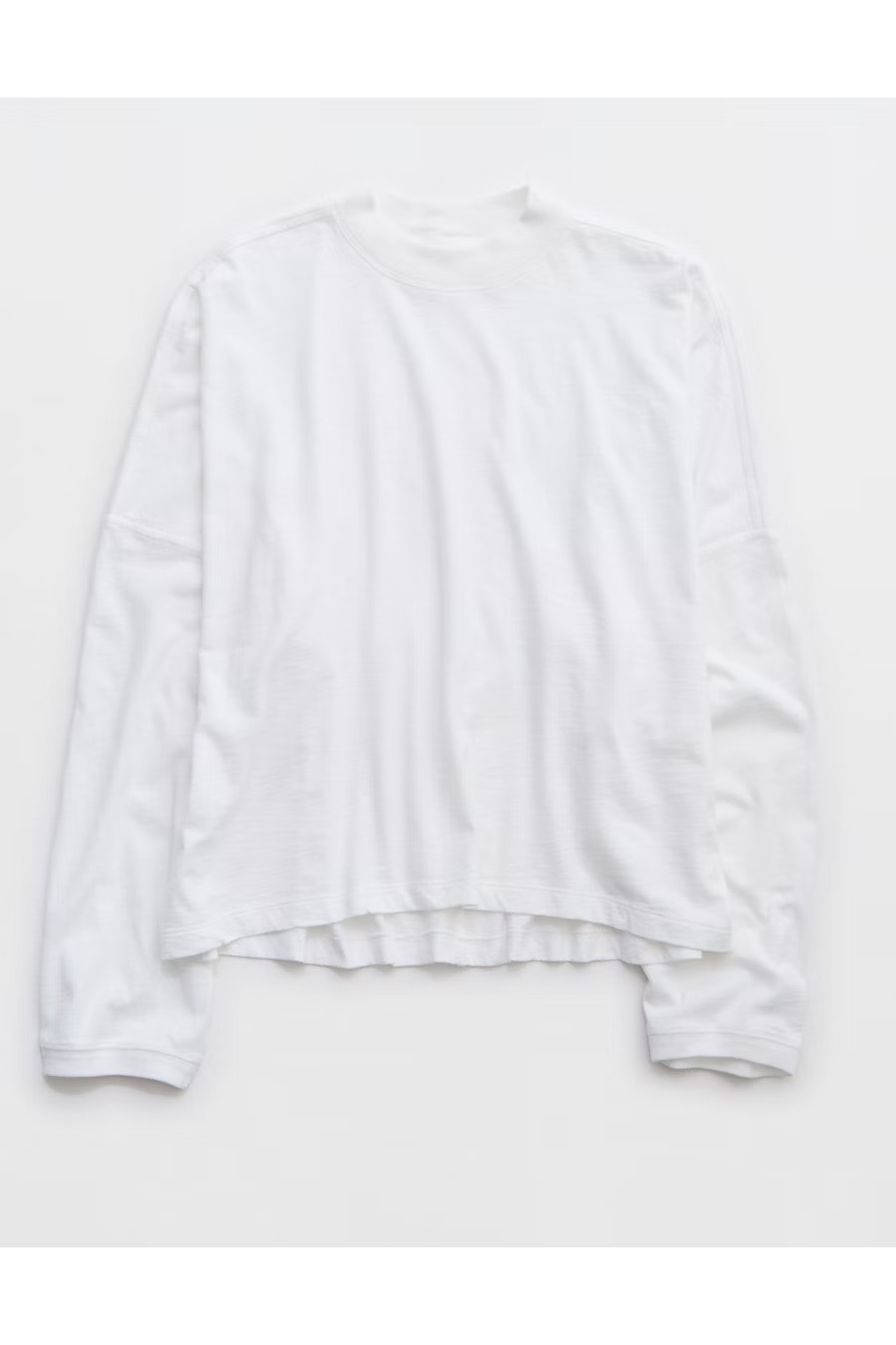 Aerie Cozy Long Sleeve Mockneck T-Shirt Women's White XXL | American Eagle Outfitters (US & CA)