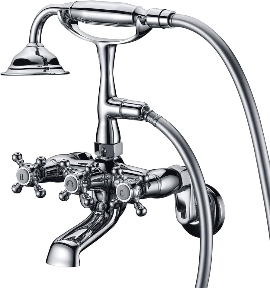 Sumerain Clawfoot Tub Faucet Brushed Nickel, Bathtub Faucet with Shower | Amazon (US)