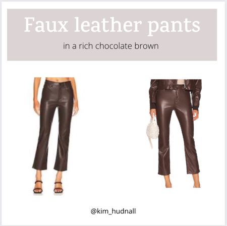 Brown faux leather pants 