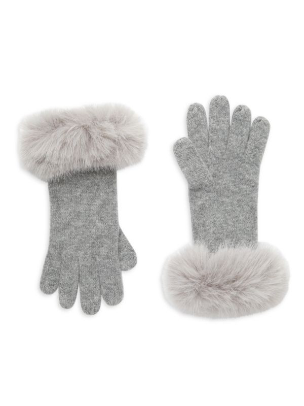 Saks Fifth Avenue Faux Fur Trim Cashmere Gloves on SALE | Saks OFF 5TH | Saks Fifth Avenue OFF 5TH