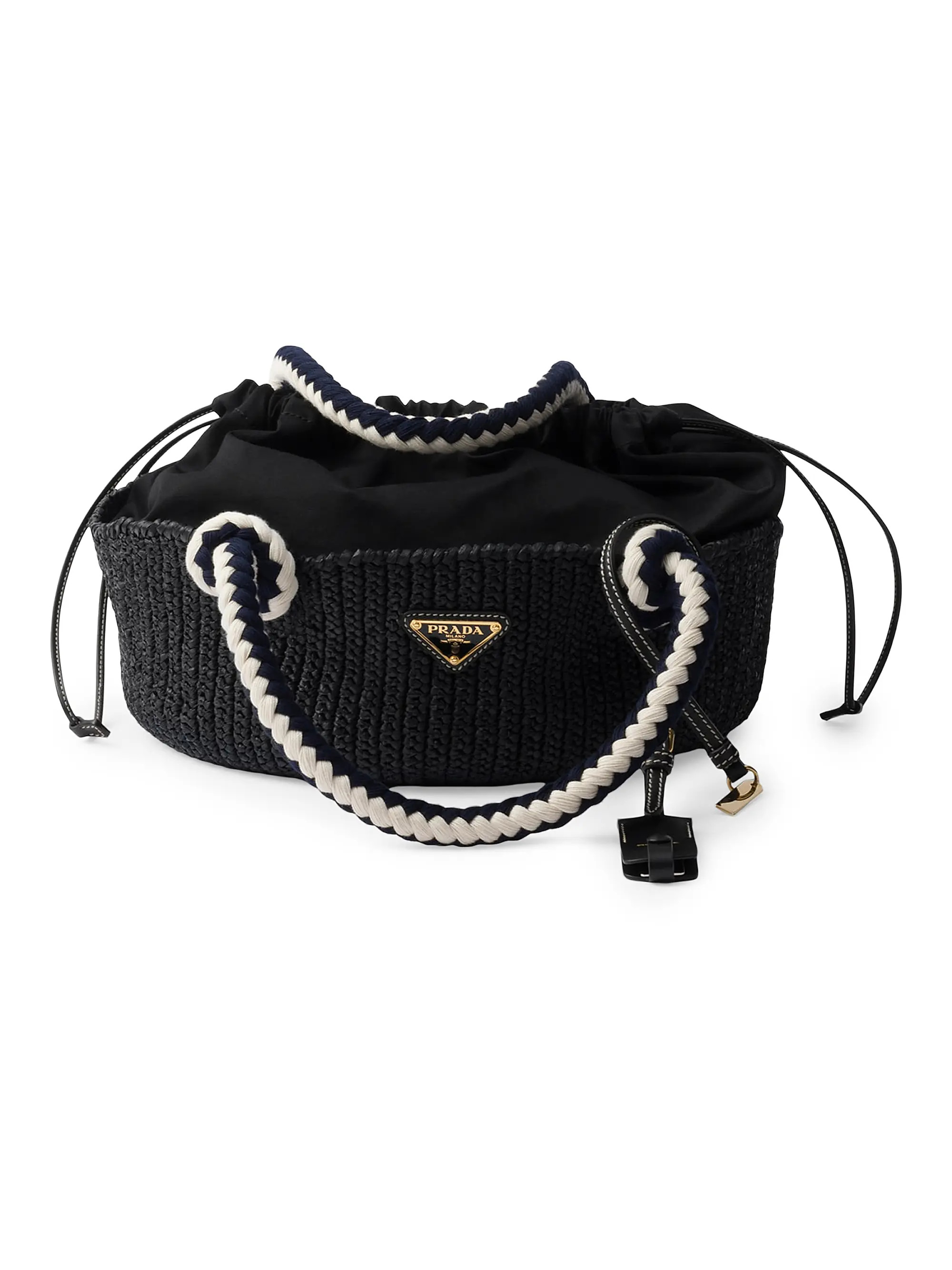 Prada Small Crochet Top Handle Bag | Saks Fifth Avenue | Saks Fifth Avenue