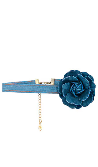 Rosette Choker in Light Wash | Revolve Clothing (Global)