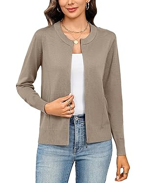 Totatuit Womens Long Sleeve Knitted Zip Up Sweater Cardigans Sweaters Lightweight Zipper Sweatshi... | Amazon (US)