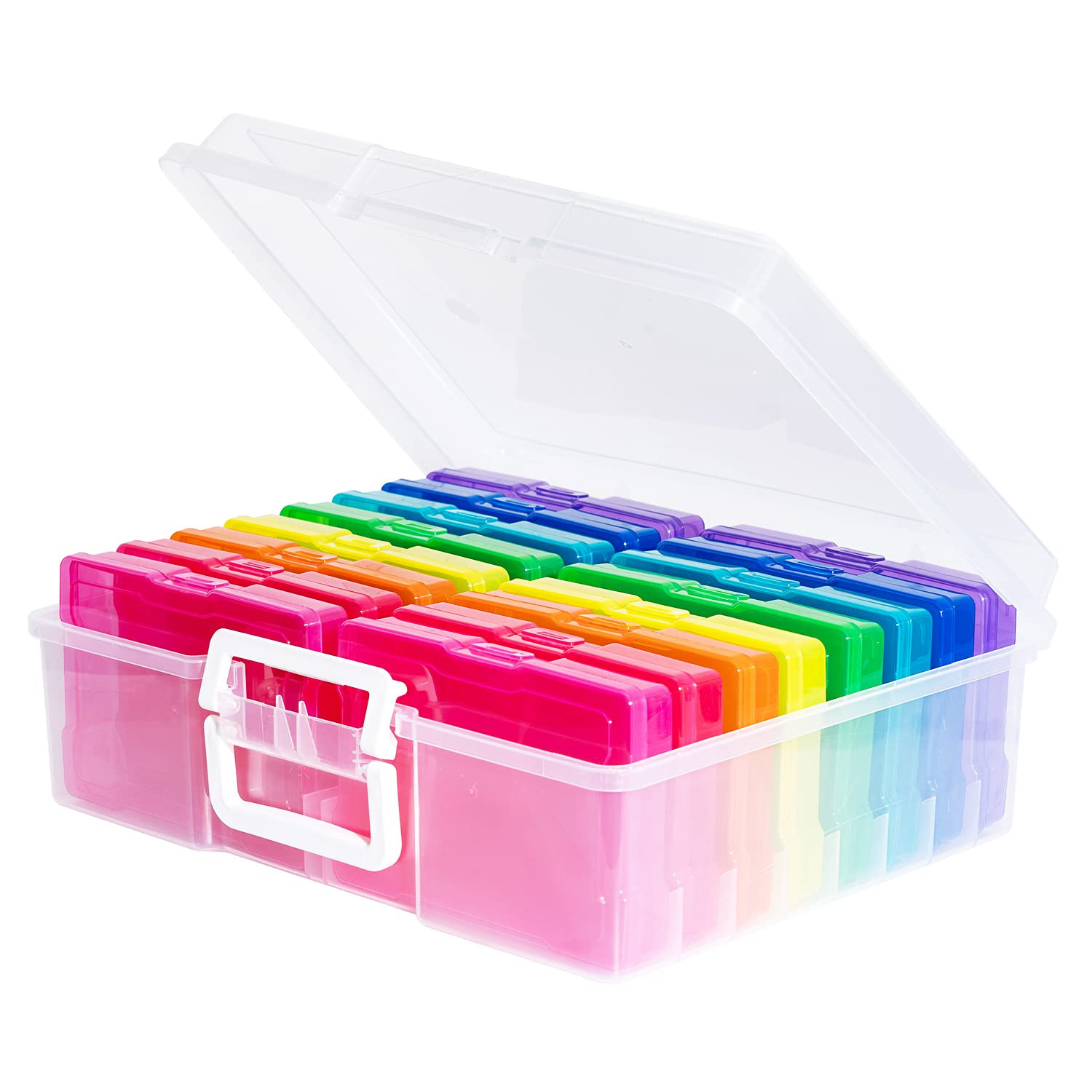novelinks Transparent 4" x 6" Photo Cases and Clear Craft Keeper with Handle - 16 Inner Cases Pla... | Amazon (US)