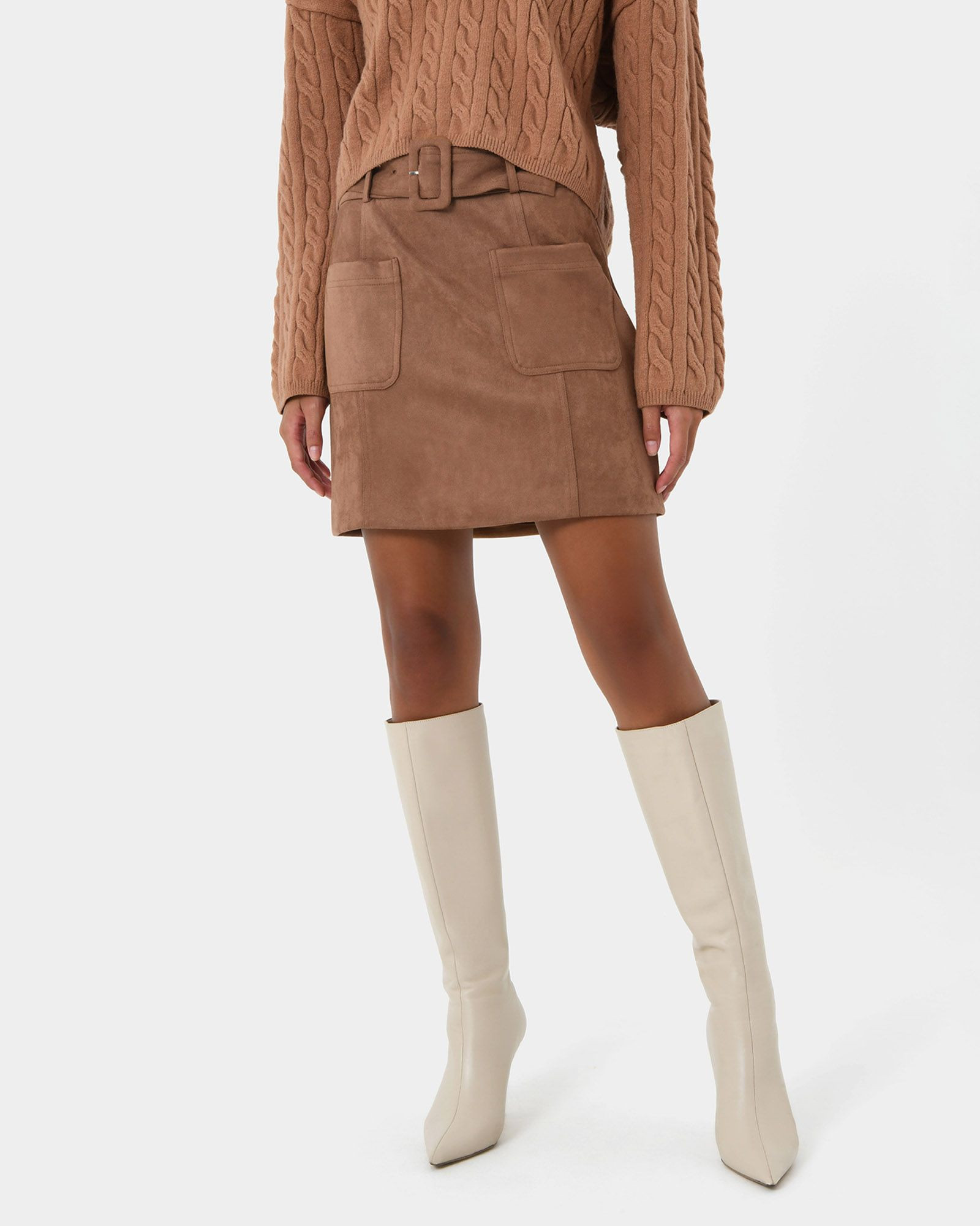 Julie Faux Suede Mini Skirt | FORCAST