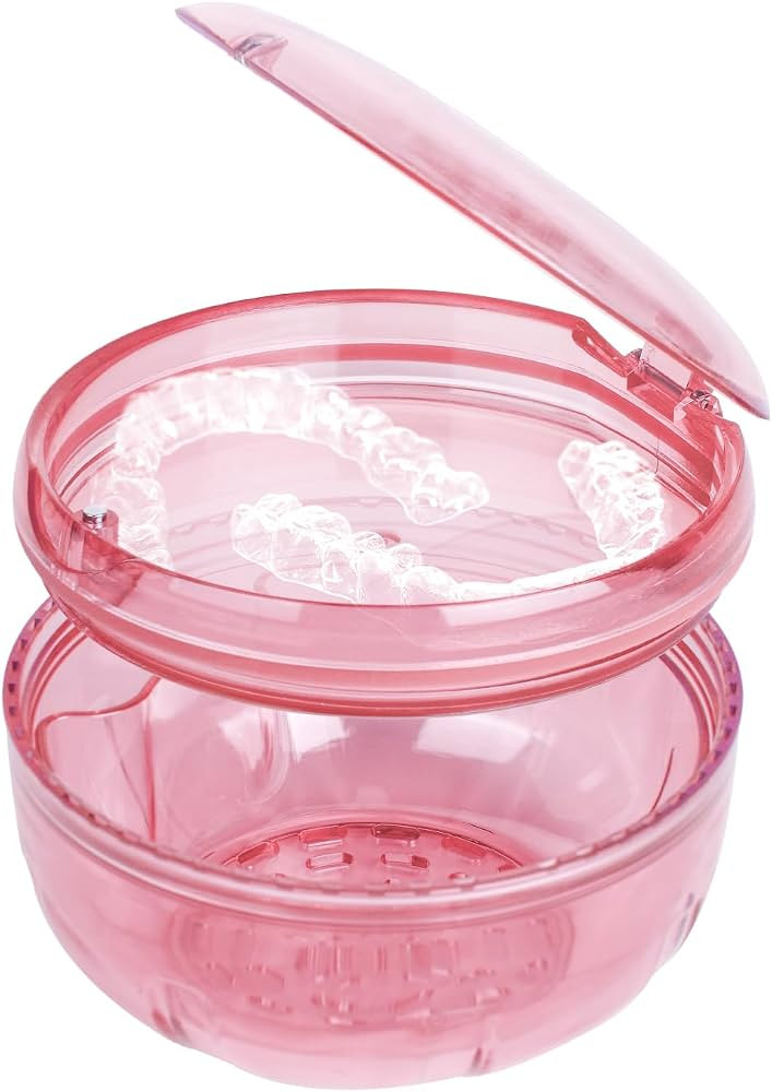 Retainer Cleaner Case,Double Layer Denture Cup for Soaking | Amazon (US)