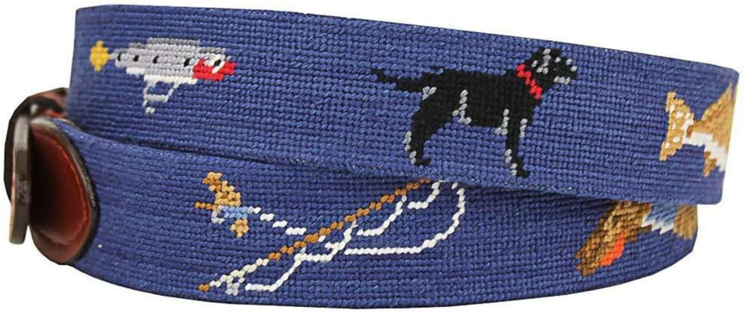 Southern Sportsman Needlepoint Belt in Navy by Smathers & Branson | Amazon (US)