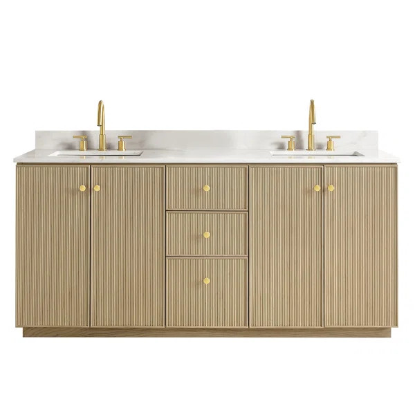 Rally 72'' Double Bathroom Vanity with Quartz Top | Wayfair North America