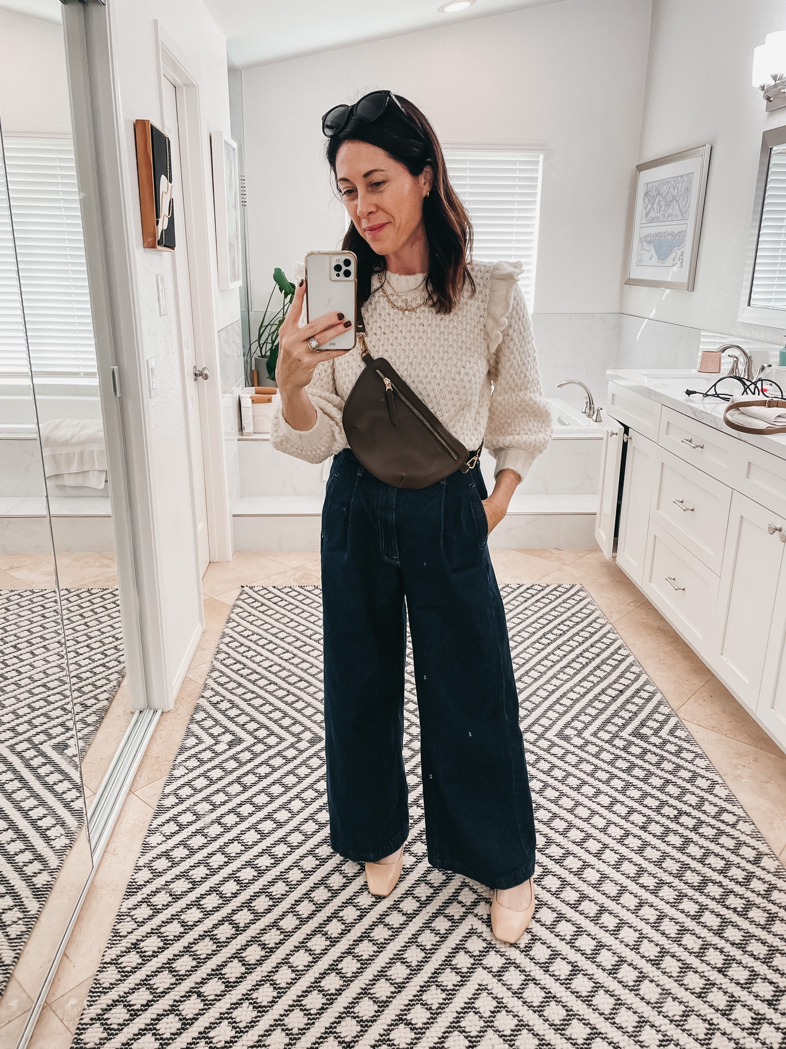 Snacks by Mother denim - true to size

Flats - Aedey Mary Janes 

Bag - small brand Abby alley
Sweater - St Roche candy sweater ivory 

#LTKstyletip #LTKSeasonal #LTKGiftGuide