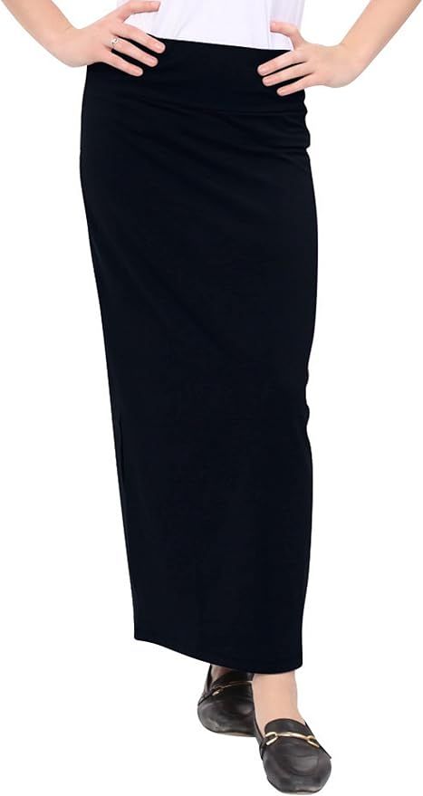 Kosher Casual Women's Modest Cotton Stretch Long Maxi Pencil Skirt | Amazon (US)