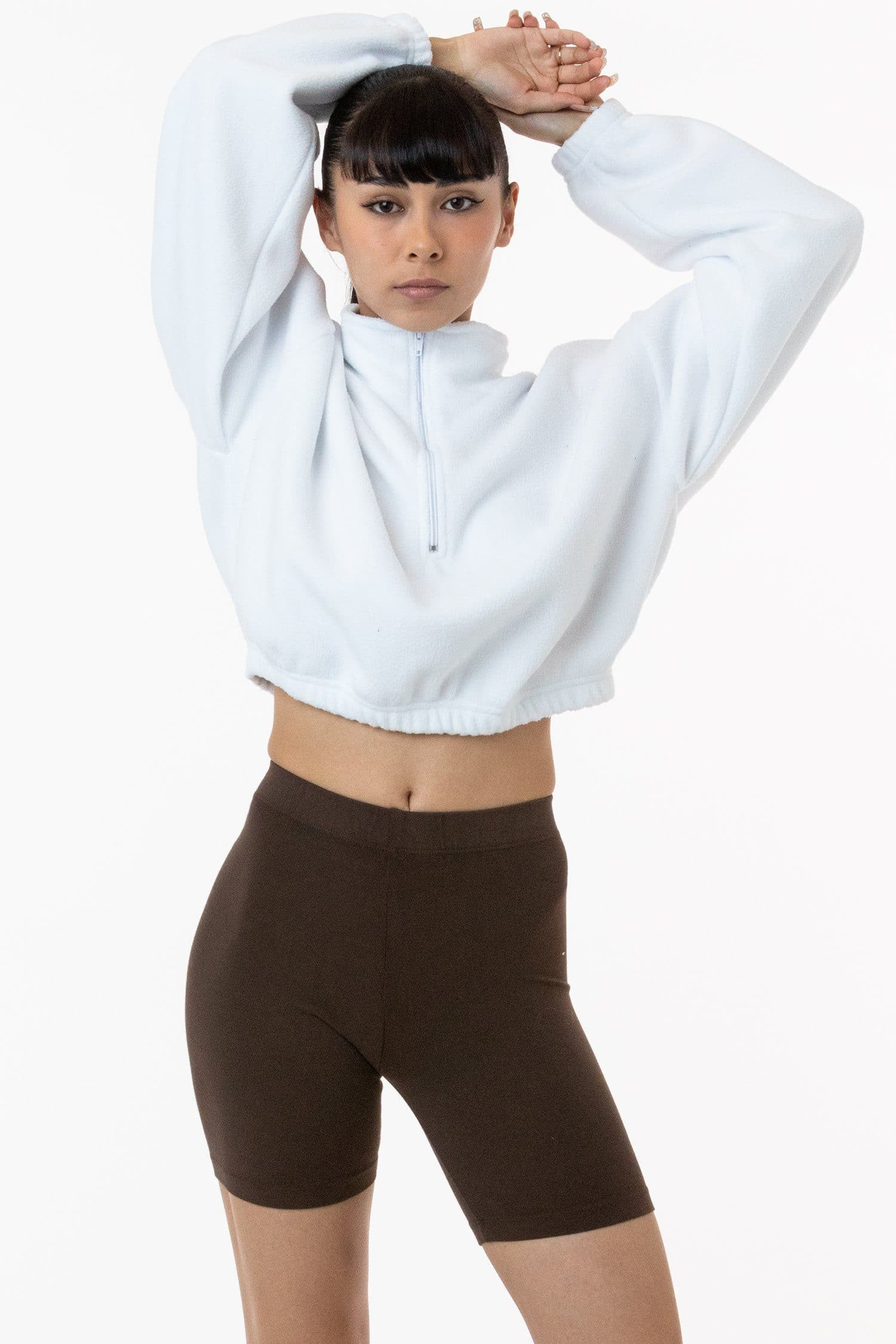 PF306 - Cropped Polar Fleece Half Zip Pullover | Los Angeles Apparel