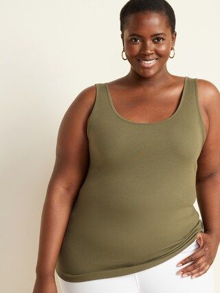 First-Layer Fitted Plus-Size Rib-Knit Tank | Old Navy (US)