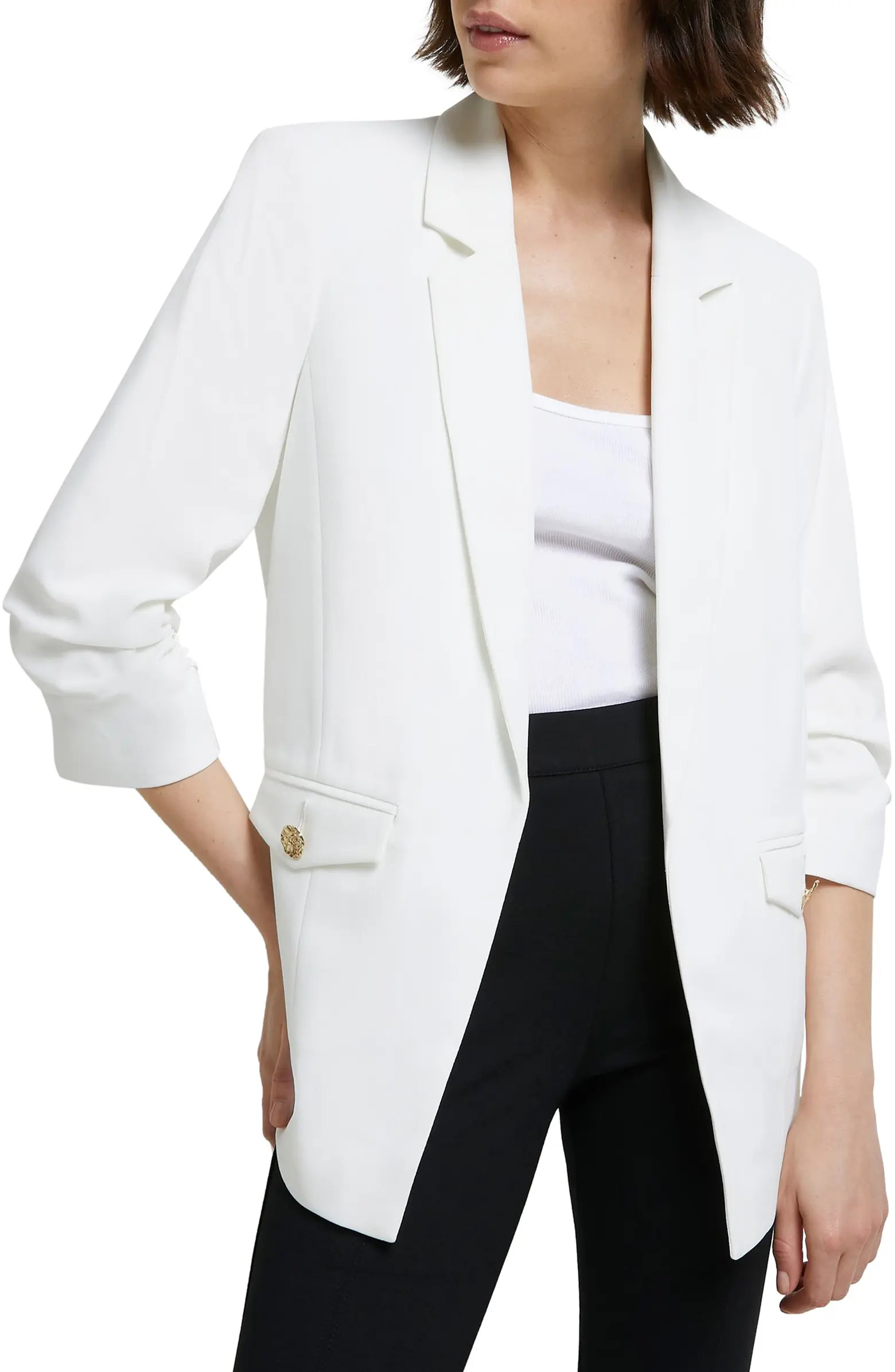 River Island Ruched Sleeve Blazer | Nordstrom | Nordstrom