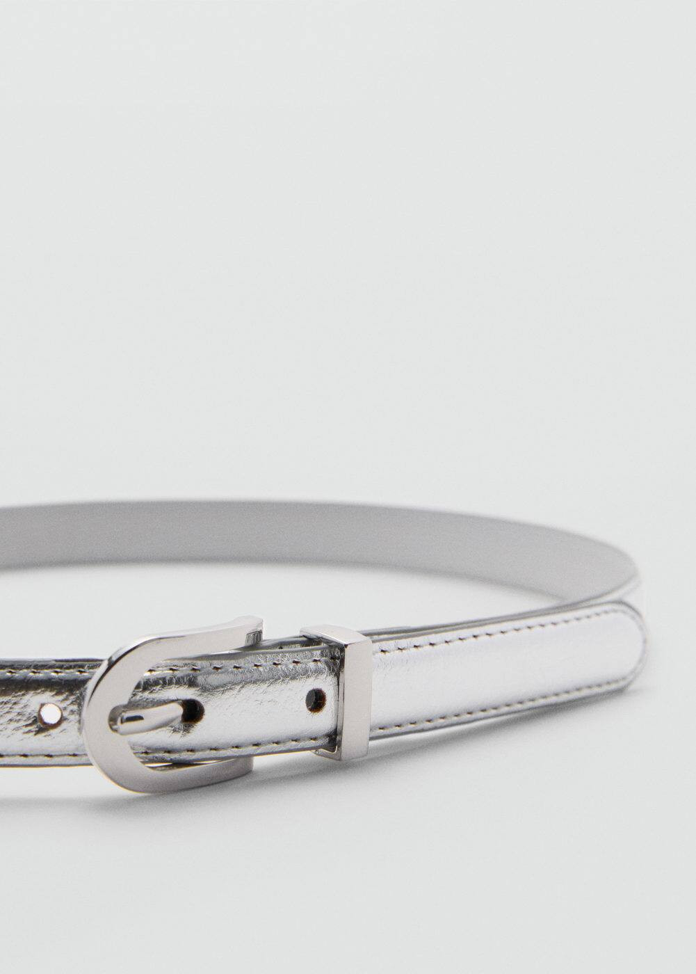 Buckle metallic belt -  Women | Mango USA | MANGO (US)
