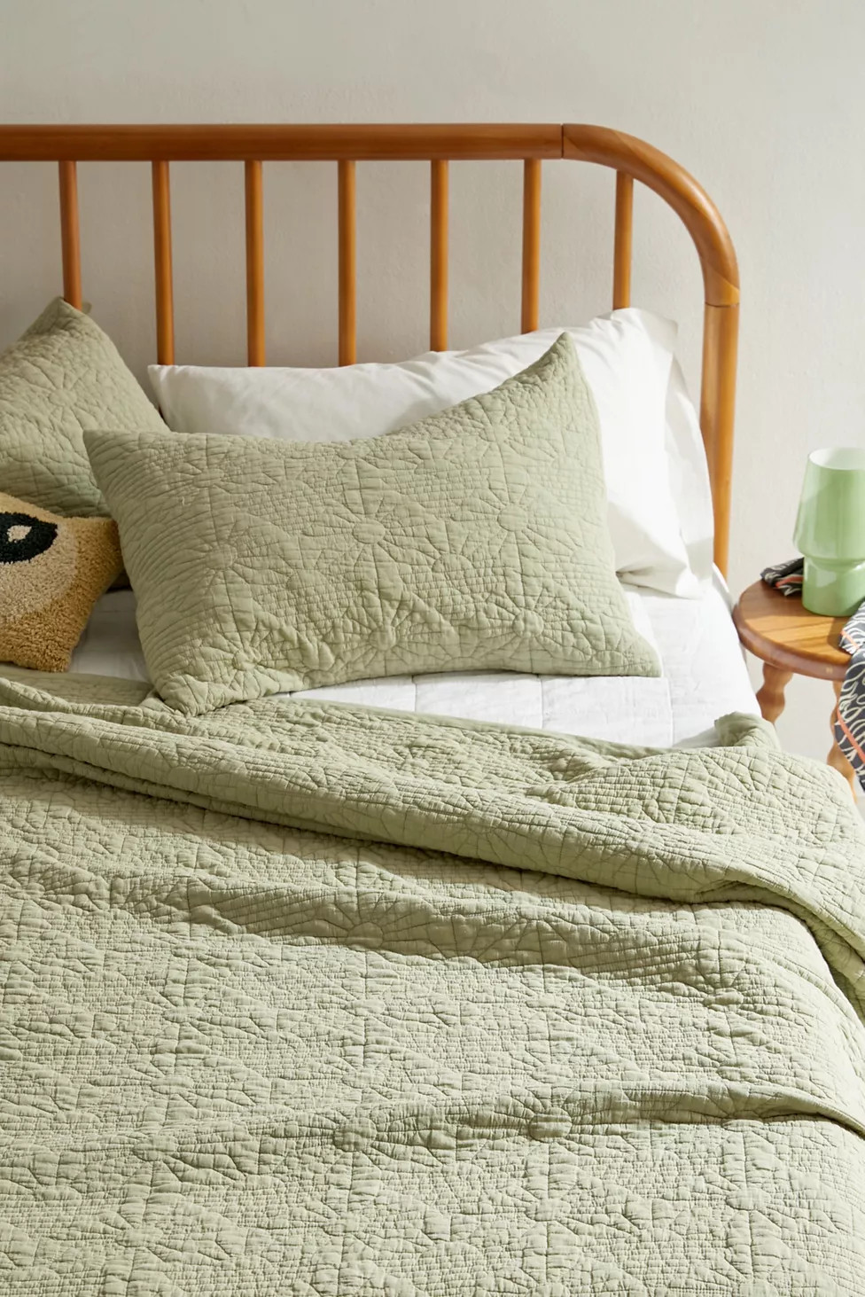 Geo Sun Stitched Cozy Crinkle Quilt Set | Urban Outfitters (US and RoW)