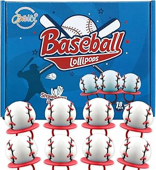Baseball Ring Lollipops, Individually Wrapped Candy for Birthday Party Favors, Baseball Candy Lol... | Amazon (US)