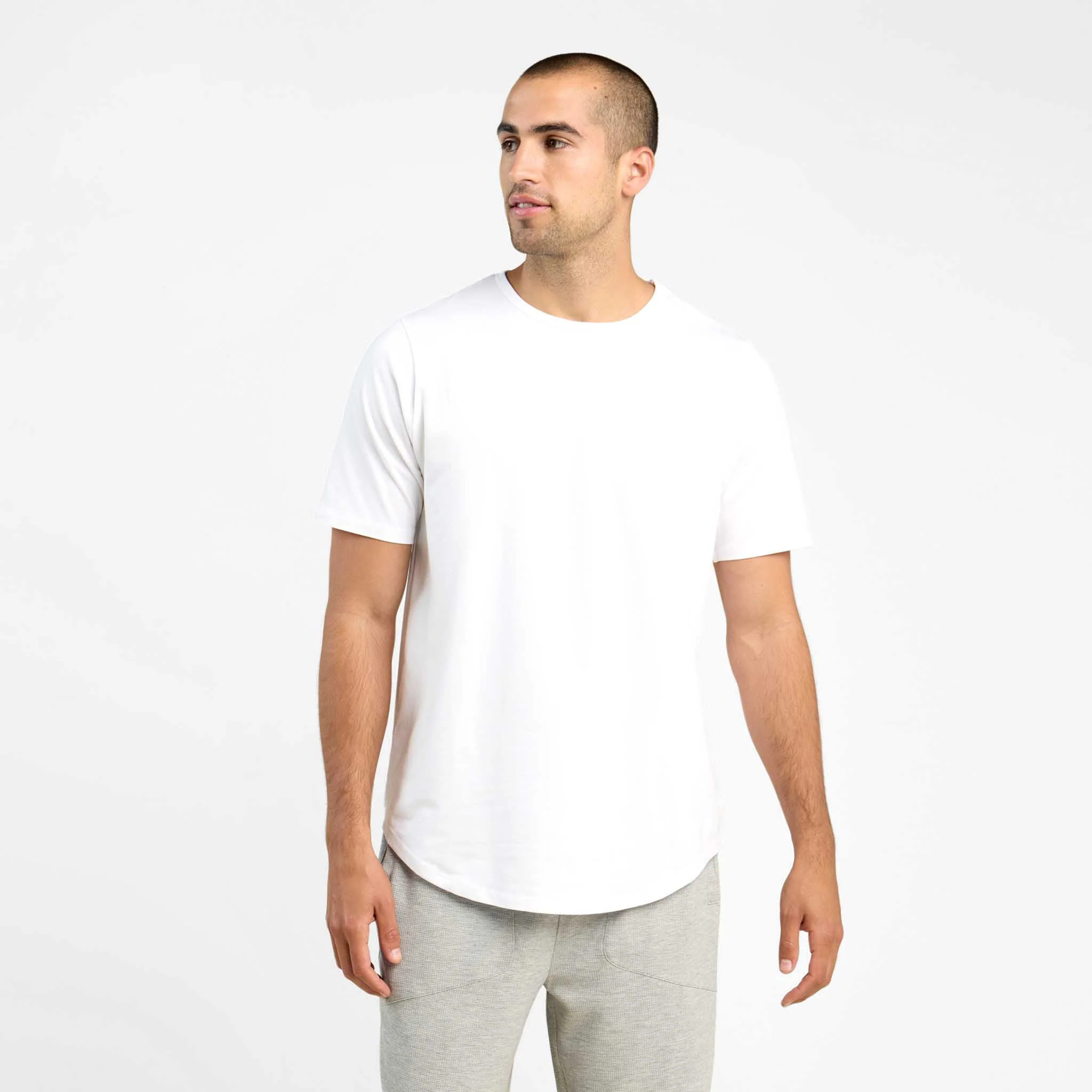 Short Sleeve Curved Hem T-Shirt | Nuuds US