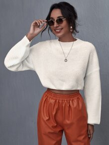 SHEIN Ribbed Turtleneck Drop Shoulder Cropped Sweater
   SKU: swsweater07200814523      
        ... | SHEIN