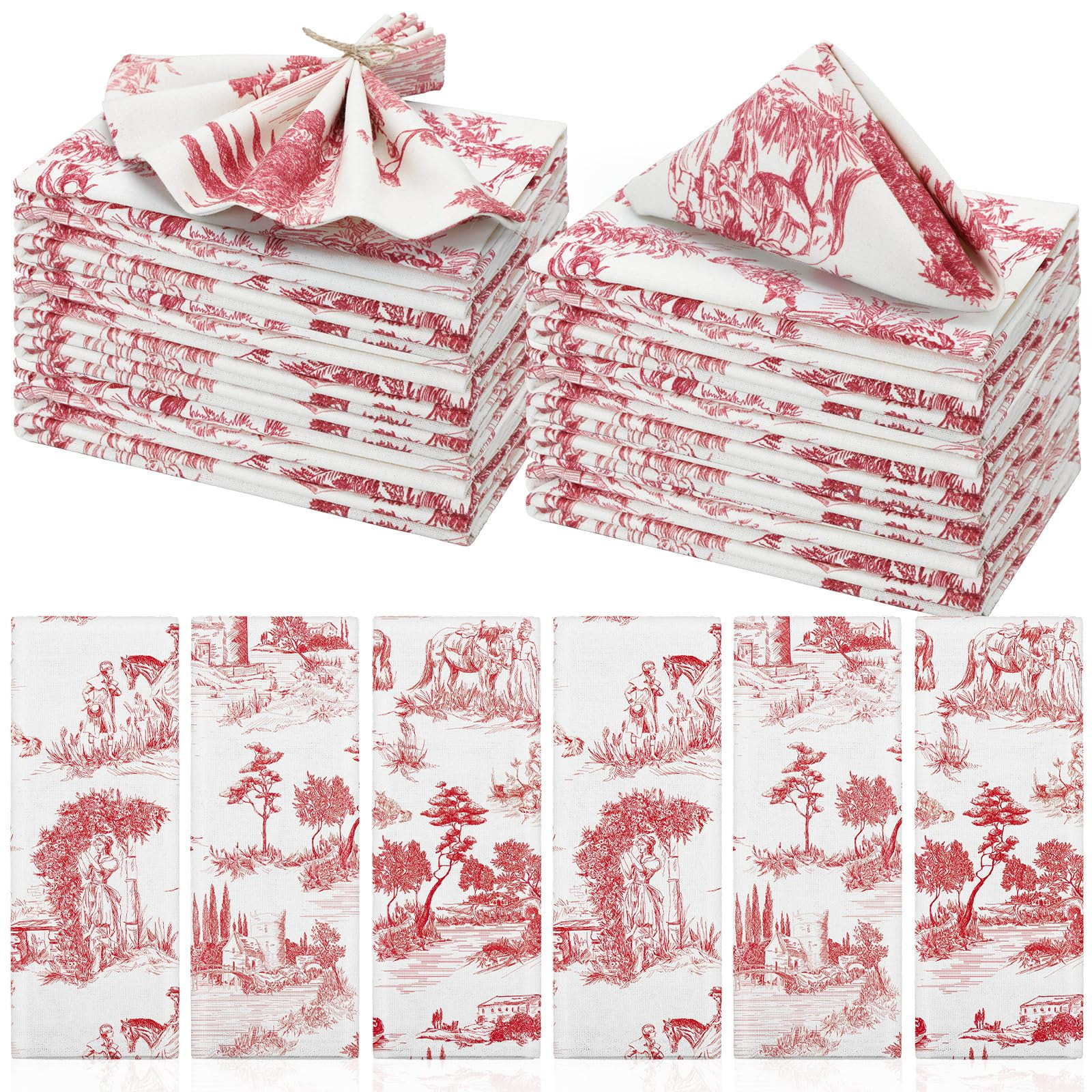 Cloth Napkins 15 x 15 Inch Reusable Soft Fabric Napkins Washable Plants Floral Square Napkin Cott... | Amazon (US)