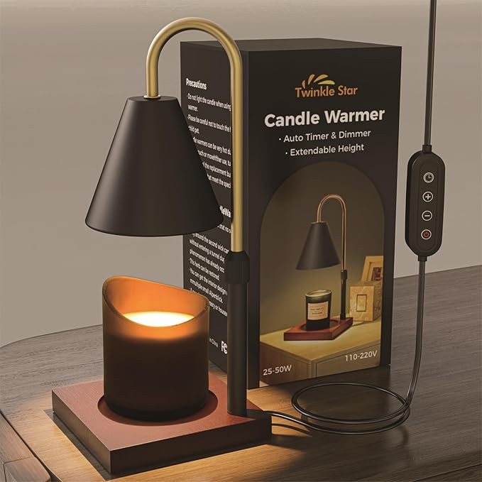 Adjustable Candle Warmer Lamp with Timer, Height and Brightness Control, Compatible with Most Can... | Amazon (US)