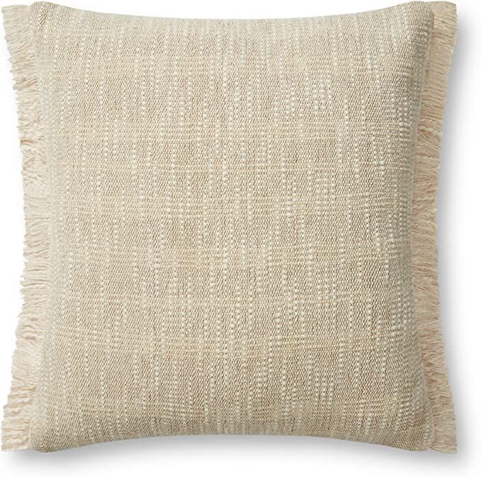 Angela Rose x Loloi Bella Collection PAR0008 Sand / Natural 18'' x 18'' Cover Only Pillow | Amazon (US)