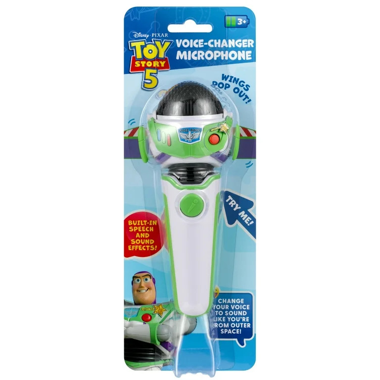 Disney Pixar Toy Story 5 Buzz Lightyear Kids Voice Changer Microphone with Pop-Out Wings, Ages 3+ | Walmart (US)