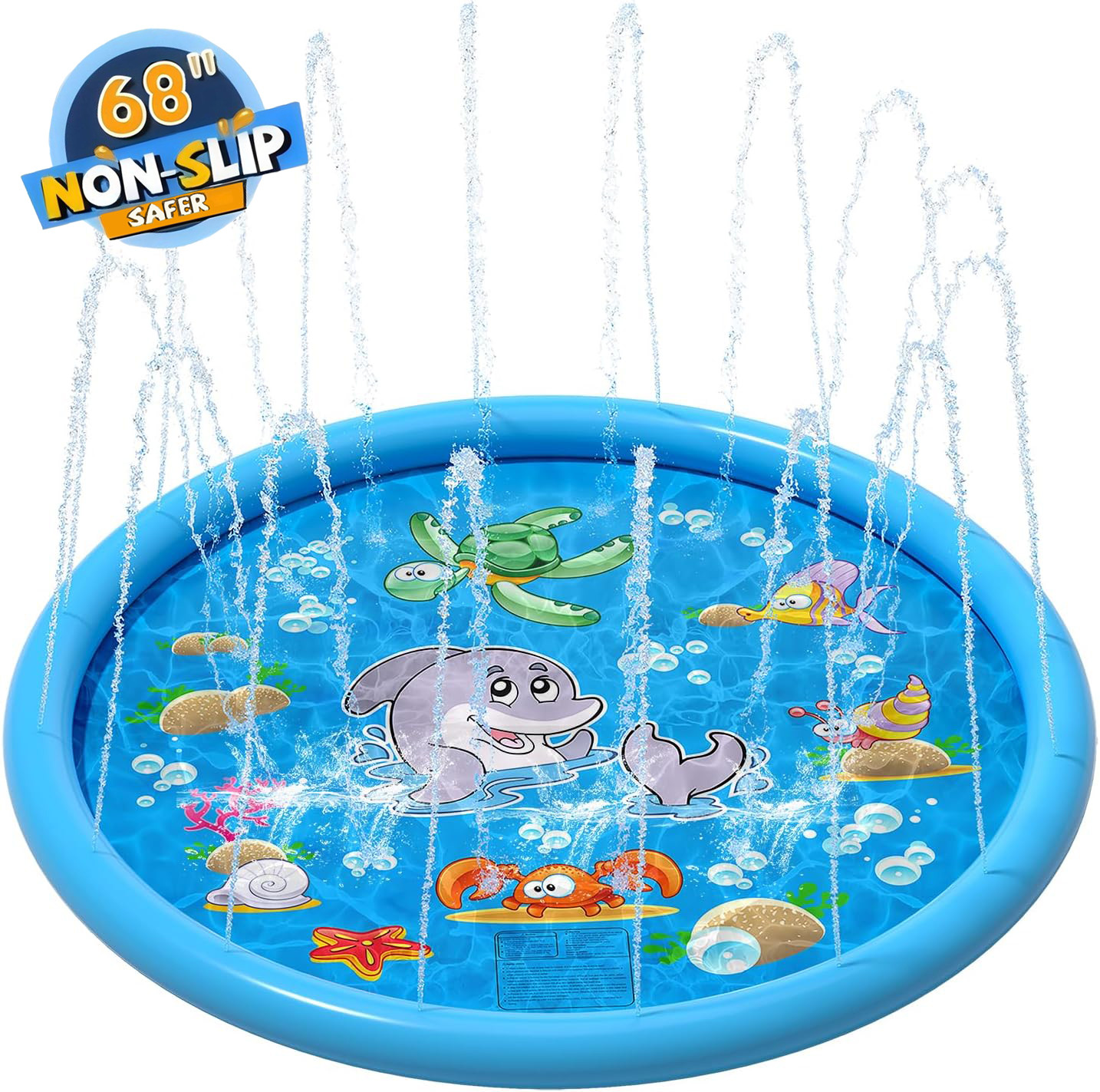 OGEDNAC 68" Water Sprinkler Pad, Inflatable Splash Pad for Kids and Adults Summer Outdoor Backyar... | Walmart (US)