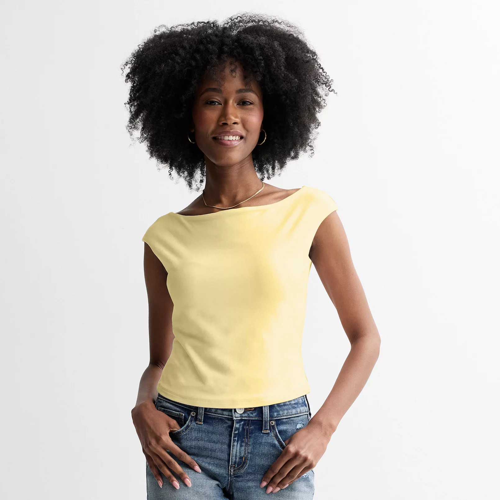 Juniors' Pink Republic Contour Boatneck Tank Top | Kohl's