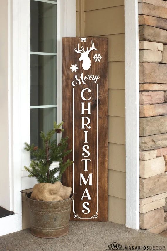 Merry Christmas Porch Sign  Vertical Christmas Sign  Front | Etsy | Etsy (US)
