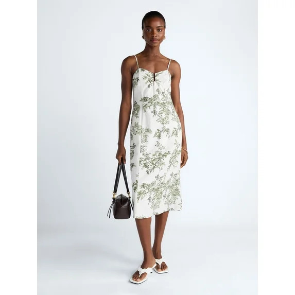 Scoop Women's and Women's Plus Sleeveless U-Ring Midi Dress, Sizes 0-18 | Walmart (US)